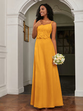 Sweetheart Spaghetti Straps Chiffon A-Line Dress Tangerine
