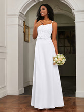Sweetheart Spaghetti Straps Chiffon A-Line Dress White