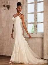 Sweetheart Spaghetti Straps Tulle Mermaid Wedding Dress As Picture