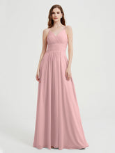 Spaghetti Strap Bridesmaid Dress with Pockets Dusty Rose
