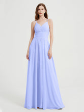 Spaghetti Strap Bridesmaid Dress with Pockets Lavender