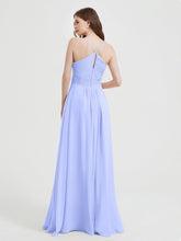 Spaghetti Strap Bridesmaid Dress with Pockets Lavender