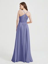 Spaghetti Strap Bridesmaid Dress with Pockets Periwinkle