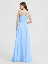 Spaghetti Strap Bridesmaid Dress with Pockets Sky Blue