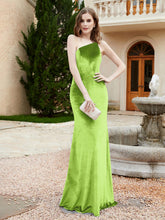 One Shoulder Spaghetti Straps Sheath Velvet Dress Lime Green