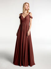 Cold-Shoulder Empire Max Dress with Slit Terracotta