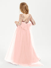 Sparkling Sequined Junior Bridesmaids Gown Coral