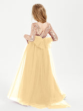 Sparkling Sequined Junior Bridesmaids Gown Gold