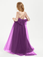 Sparkling Sequined Junior Bridesmaids Gown Grape