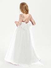 Sparkling Sequined Junior Bridesmaids Gown Ivory
