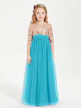 Sparkling Sequined Junior Bridesmaids Gown Jade