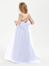 Sparkling Sequined Junior Bridesmaids Gown Lavender