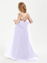 Sparkling Sequined Junior Bridesmaids Gown Lilac