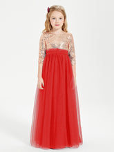 Sparkling Sequined Junior Bridesmaids Gown Red