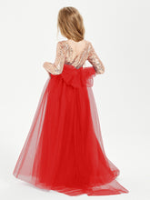 Sparkling Sequined Junior Bridesmaids Gown Red