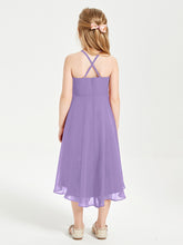 Tea Length Junior Bridesmaid Dresses with Asymmetrical Skirts Tahiti