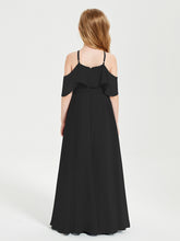 Off-the-Shoulder Long Dresses for Junior Bridesmaids Black