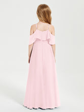 Off-the-Shoulder Long Dresses for Junior Bridesmaids Blushing Pink