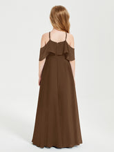 Off-the-Shoulder Long Dresses for Junior Bridesmaids Brown