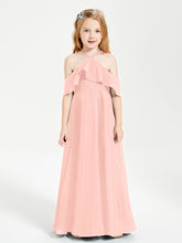 Off-the-Shoulder Long Dresses for Junior Bridesmaids Coral