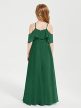 Off-the-Shoulder Long Dresses for Junior Bridesmaids Dark Green