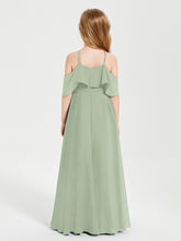 Off-the-Shoulder Long Dresses for Junior Bridesmaids Dusty Sage