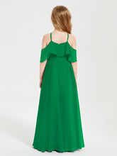 Off-the-Shoulder Long Dresses for Junior Bridesmaids Emerald