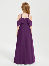 Off-the-Shoulder Long Dresses for Junior Bridesmaids Grape