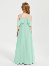 Off-the-Shoulder Long Dresses for Junior Bridesmaids Mint Green