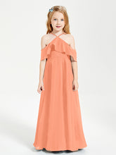 Off-the-Shoulder Long Dresses for Junior Bridesmaids Papaya