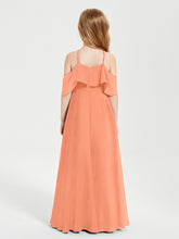 Off-the-Shoulder Long Dresses for Junior Bridesmaids Papaya