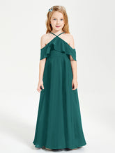 Off-the-Shoulder Long Dresses for Junior Bridesmaids Peacock