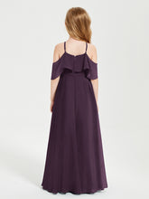 Off-the-Shoulder Long Dresses for Junior Bridesmaids Plum