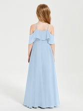 Off-the-Shoulder Long Dresses for Junior Bridesmaids Sky Blue