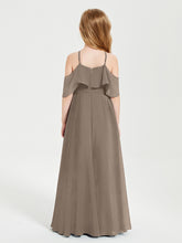 Off-the-Shoulder Long Dresses for Junior Bridesmaids Taupe