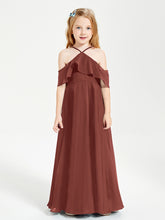 Off-the-Shoulder Long Dresses for Junior Bridesmaids Terracotta