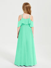 Off-the-Shoulder Long Dresses for Junior Bridesmaids Turquoise