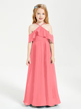 Off-the-Shoulder Long Dresses for Junior Bridesmaids Watermelon