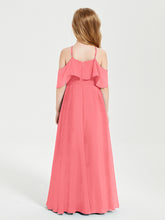 Off-the-Shoulder Long Dresses for Junior Bridesmaids Watermelon