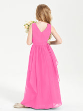 Boho Sleeveless Junior Chiffon Bridesmaids Gown Azalea