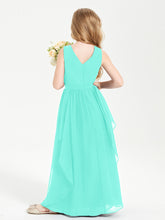 Boho Sleeveless Junior Chiffon Bridesmaids Gown Spa