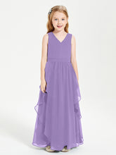 Boho Sleeveless Junior Chiffon Bridesmaids Gown Tahiti