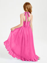 Trendy Boho Junior Bridesmaid Dresses Asymmetrical Cascading Skirt Azalea
