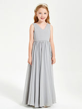 Chic Elegant Sleeveless Dresses for Junior Bridesmaids Silver