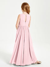 Chic Elegant Sleeveless Dresses for Junior Bridesmaids Blushing Pink