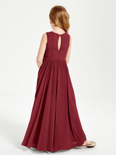 Chic Elegant Sleeveless Dresses for Junior Bridesmaids Burgundy