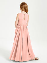 Chic Elegant Sleeveless Dresses for Junior Bridesmaids Coral