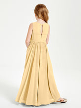 Chic Elegant Sleeveless Dresses for Junior Bridesmaids Gold