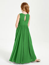 Chic Elegant Sleeveless Dresses for Junior Bridesmaids Green