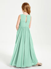 Chic Elegant Sleeveless Dresses for Junior Bridesmaids Mint Green